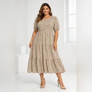 Lulu's Animal Print Midi Dress